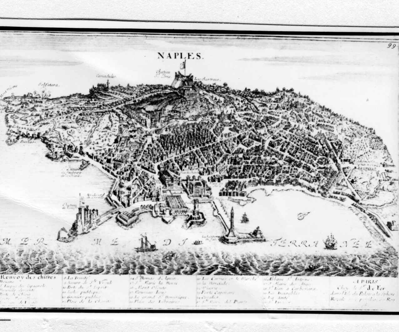 pianta della città di Napoli (stampa) di De Fer Nicolas (sec. XVIII)