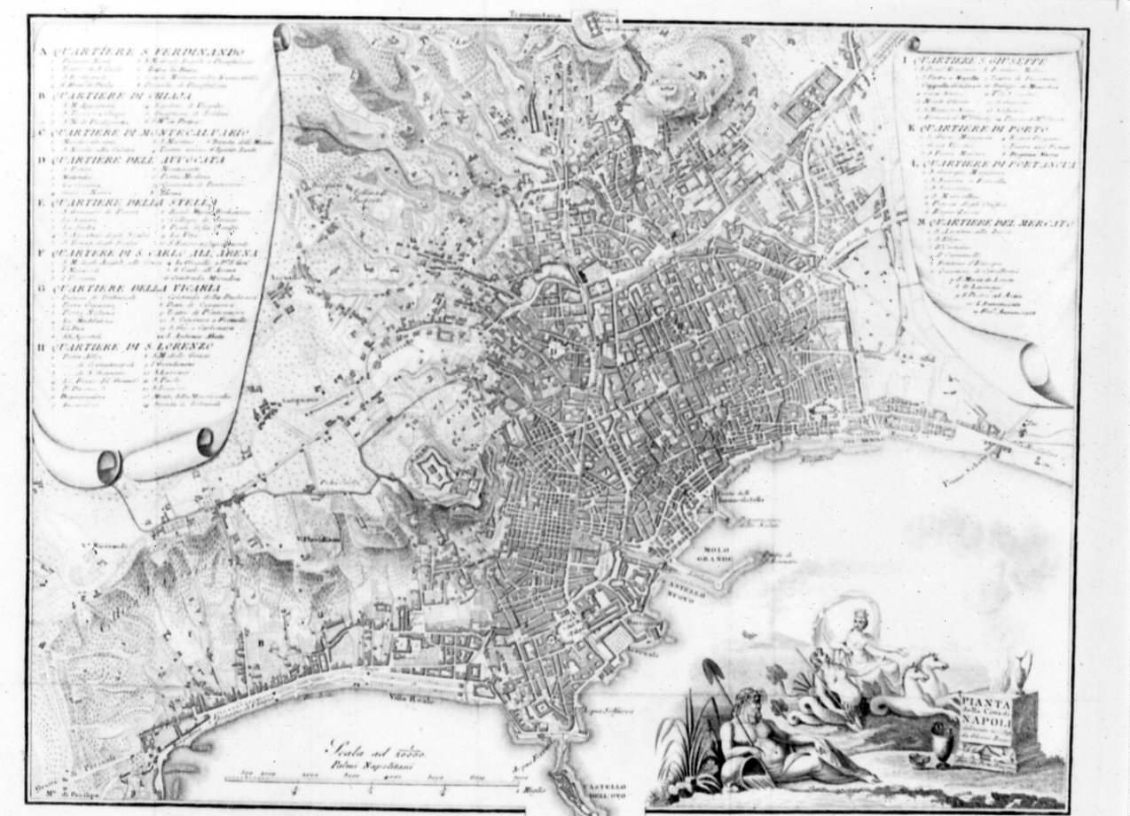 pianta della città di Napoli (stampa) di Guerra D (sec. XIX)