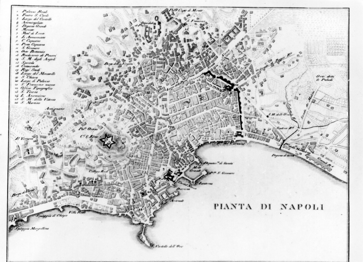 pianta della città di Napoli (stampa) - ambito europeo (sec. XIX)