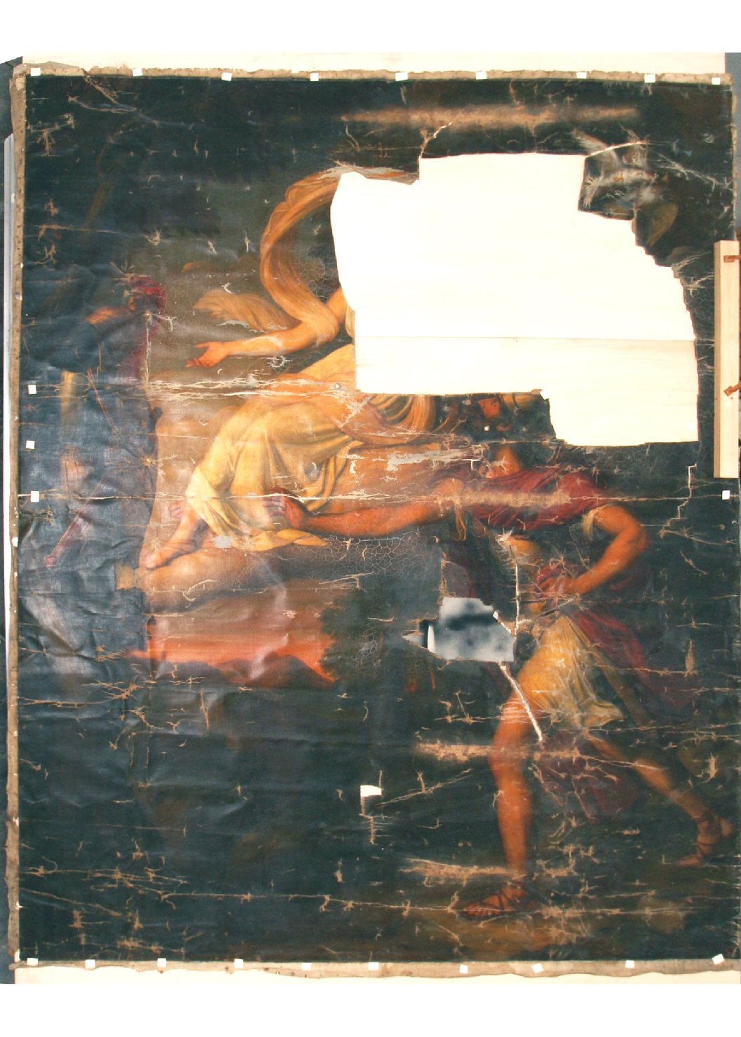 Venere che reca le armi ad Enea per la difesa dei Troiani (dipinto) di Mancinelli Giuseppe (sec. XIX)