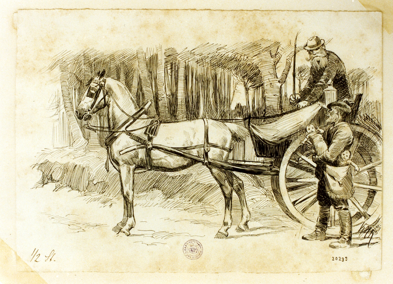 calesse (disegno) di Hansen Frederik Carl Christian (secc. XIX/ XX)