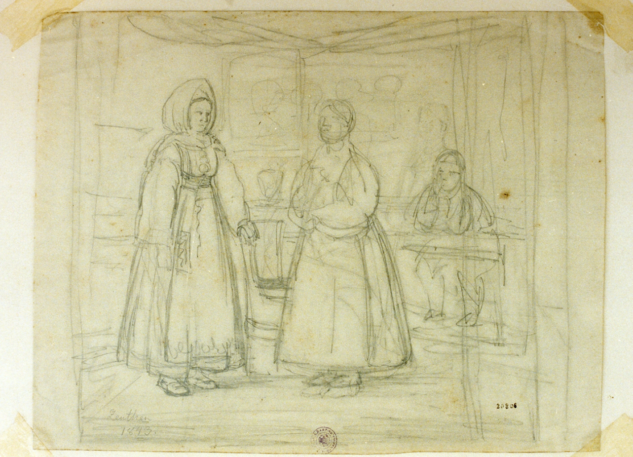 contadini danesi (disegno) di Zeuthen Christian Olavius (sec. XIX)
