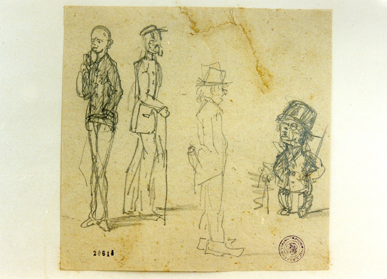 caricature maschili (disegno) di Zeuthen Christian Olavius (sec. XIX)