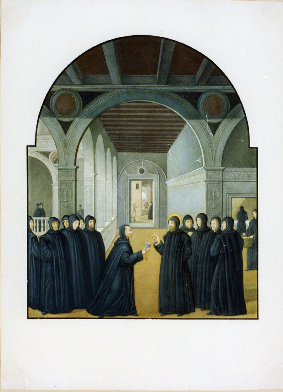 episodio della vita di San Benedetto (disegno) di Mastracchio Michele (metà sec. XIX)