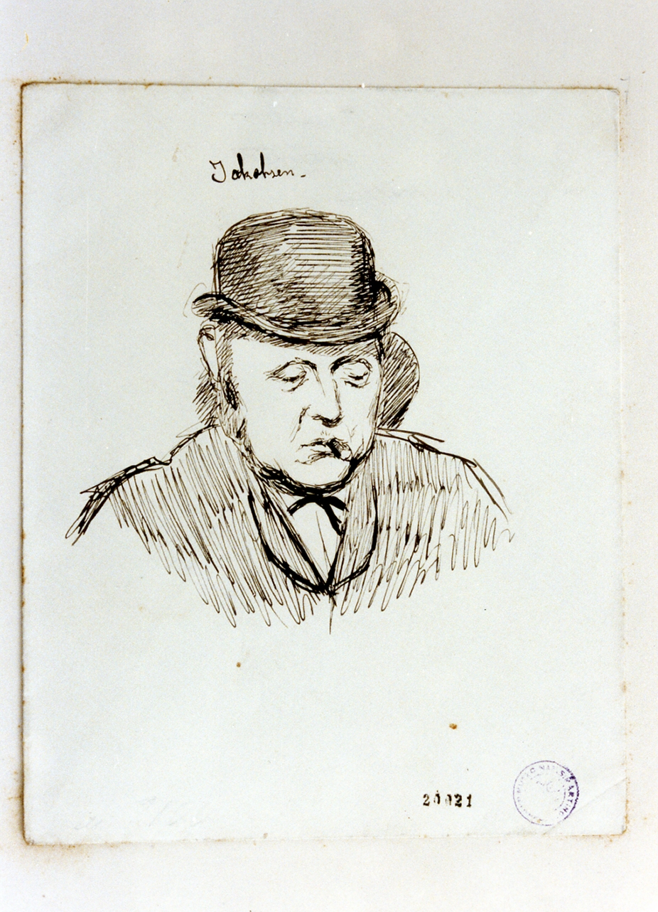 ritratto d'uomo (disegno) di Hansen Thomas Erik Albertsen (secc. XIX/ XX)
