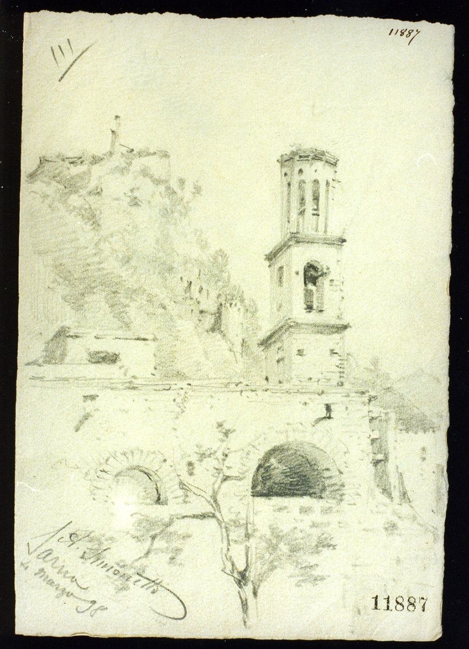 veduta di Sarno (disegno) di Simonetti Alfonso (sec. XIX)