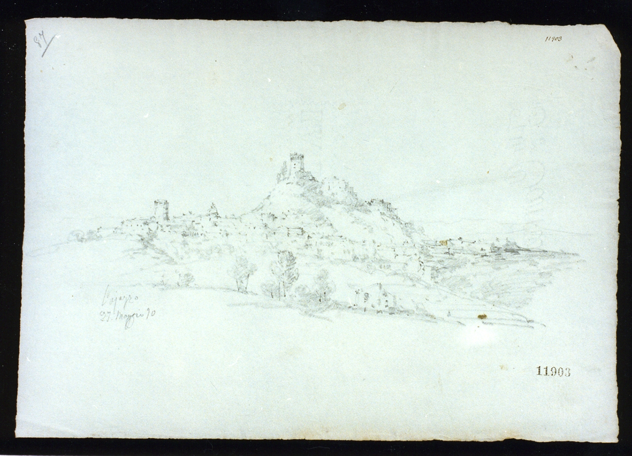 veduta di Cajazzo (disegno) di Carelli Consalvo (sec. XIX)