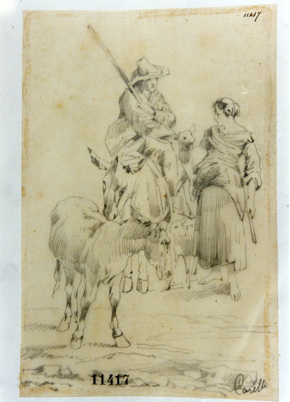 pastori (disegno) di Carelli Consalvo (seconda metà sec. XIX)