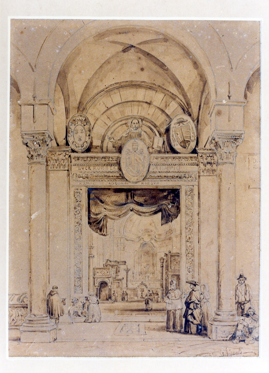 cattedrale di Salerno (disegno) di Gigante Giacinto (sec. XIX)