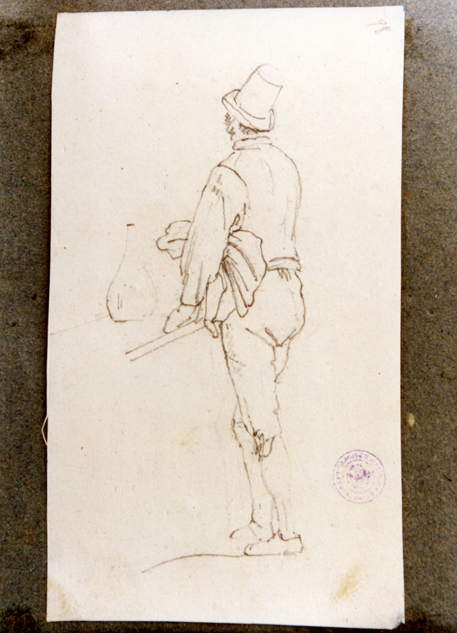 figura di uomo di spalle (disegno) di Vervloet Frans (secondo quarto sec. XIX)