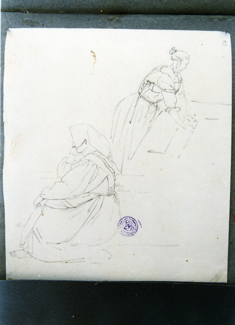 studio di donne al lavatoio (disegno) di Vervloet Frans (secondo quarto sec. XIX)