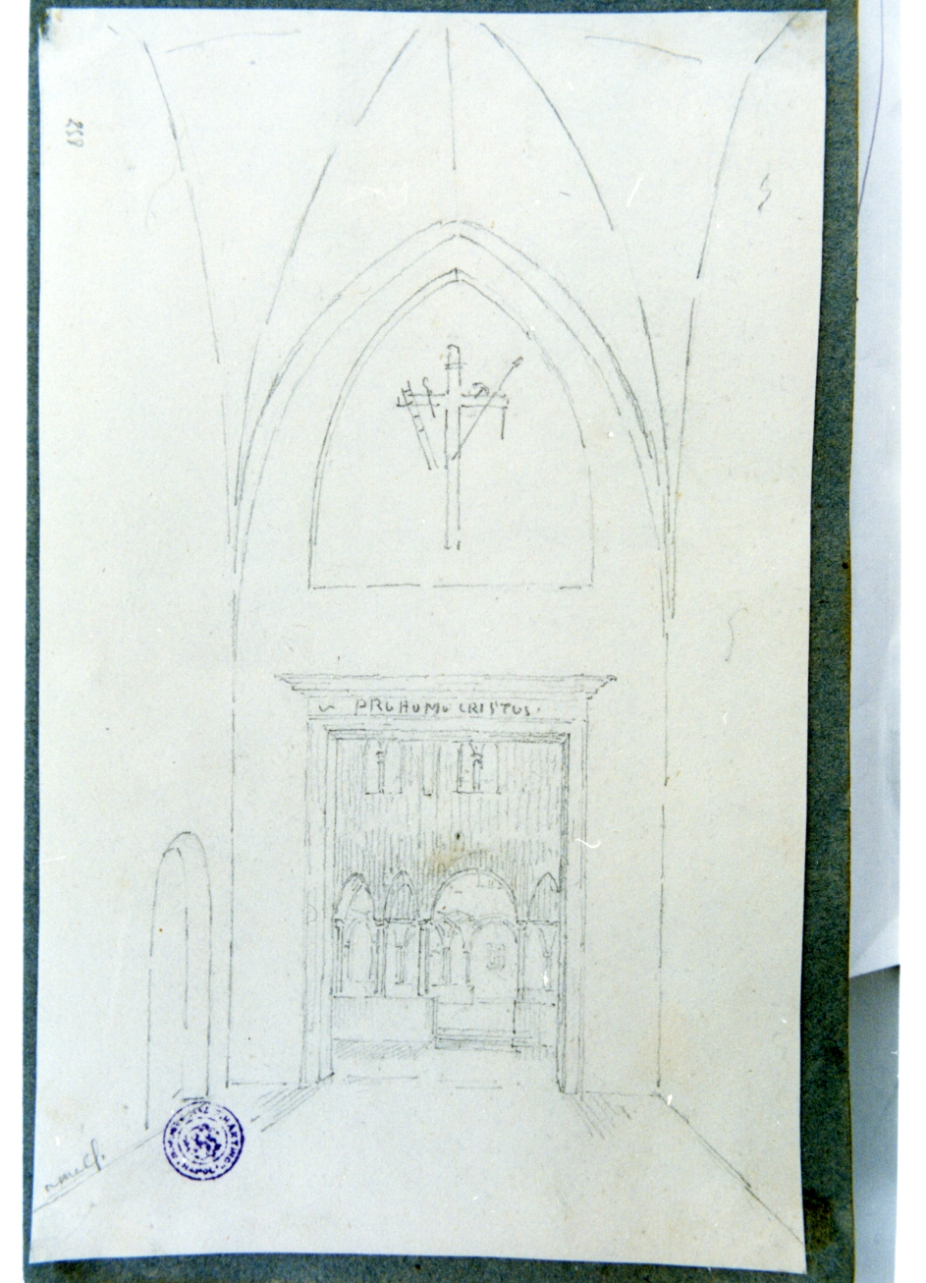 interno della chiesa di Amalfi (disegno) di Vervloet Frans (secondo quarto sec. XIX)