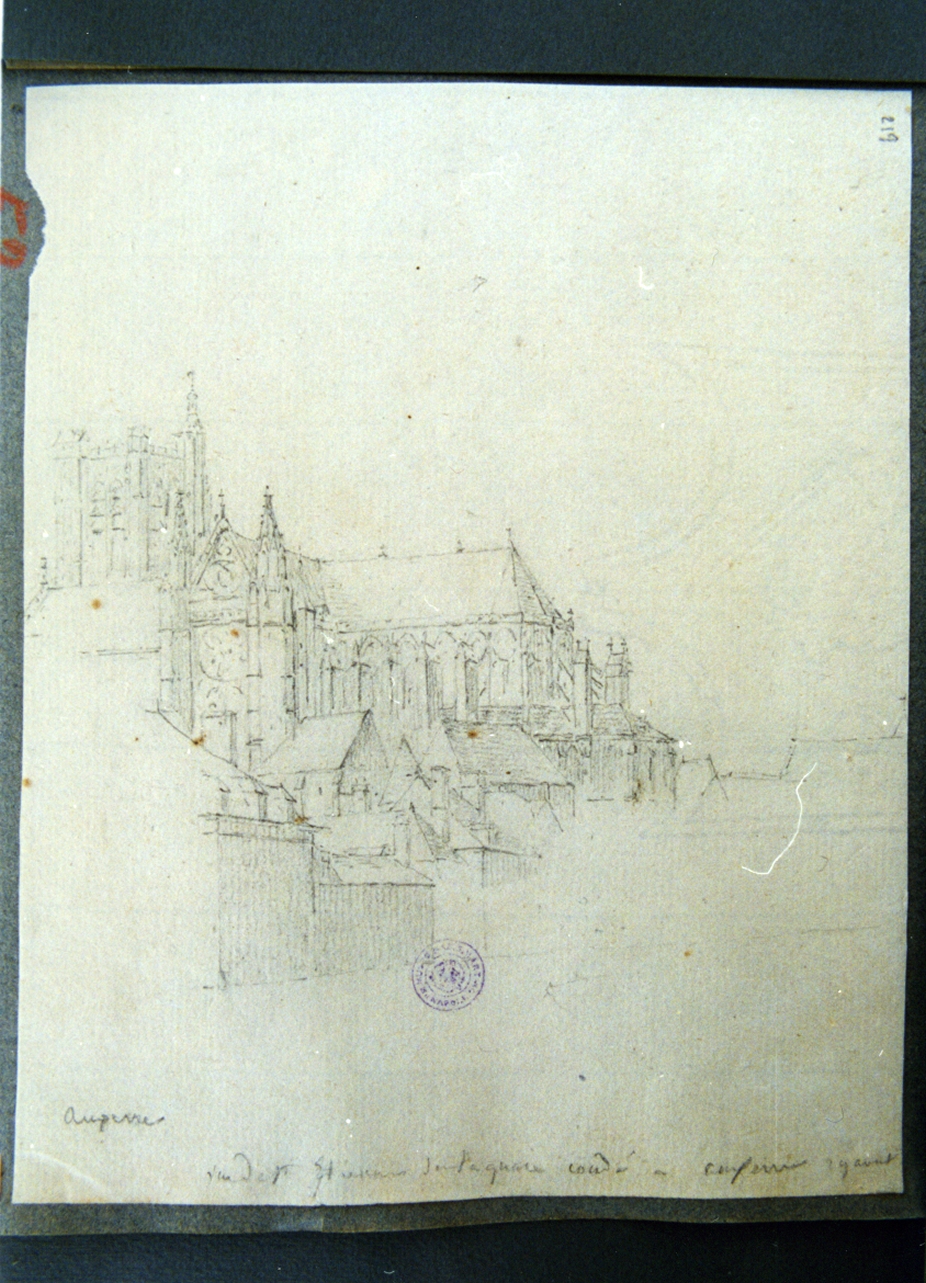 veduta di Aversa (disegno) di Vervloet Frans (secondo quarto sec. XIX)