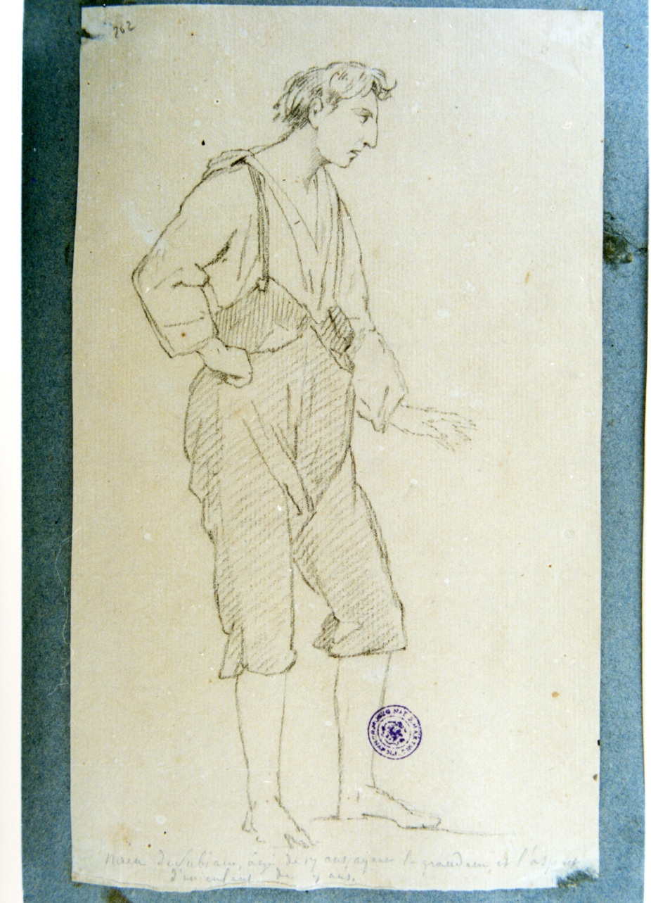 figura di pescatore di profilo (disegno) di Vervloet Frans (secondo quarto sec. XIX)