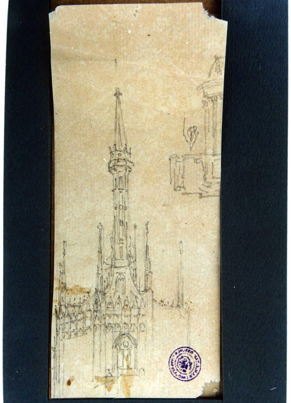 studio di cattedrale gotica (disegno) di Vervloet Frans (secondo quarto sec. XIX)