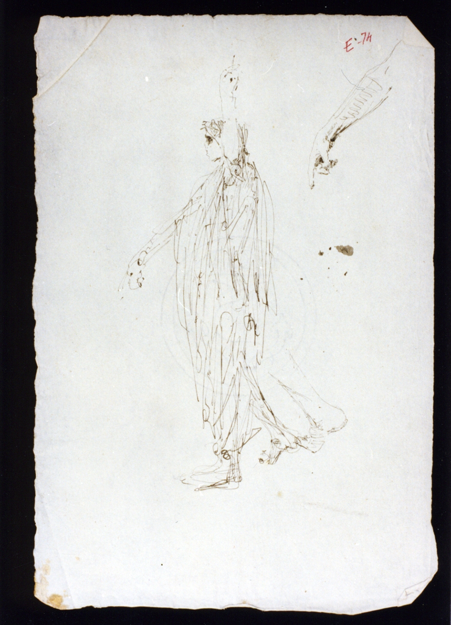 studio di figura maschile (disegno) di Vetri Paolo (sec. XIX)
