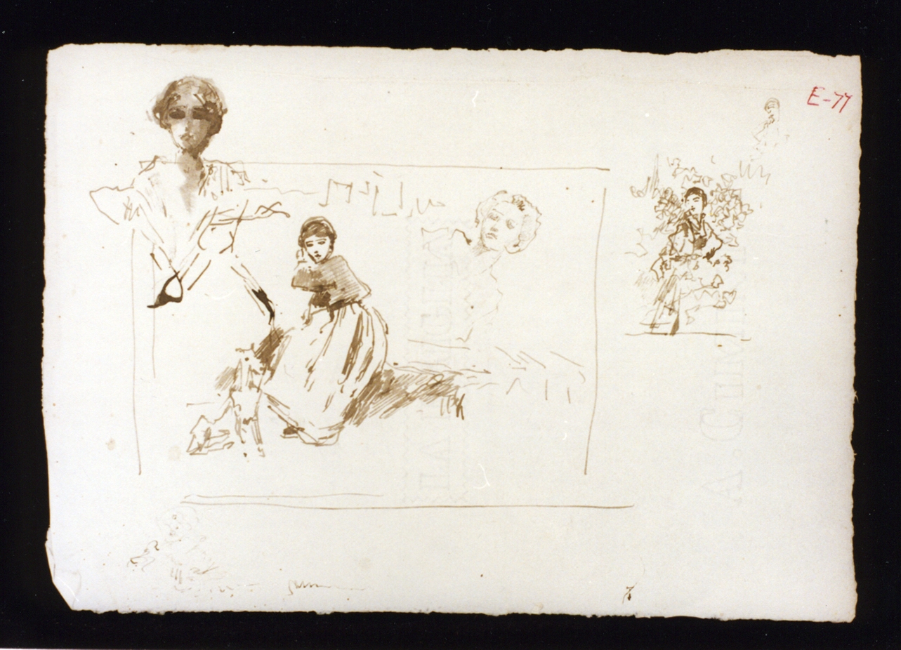 studio di figure femminili (disegno) di Vetri Paolo (sec. XIX)
