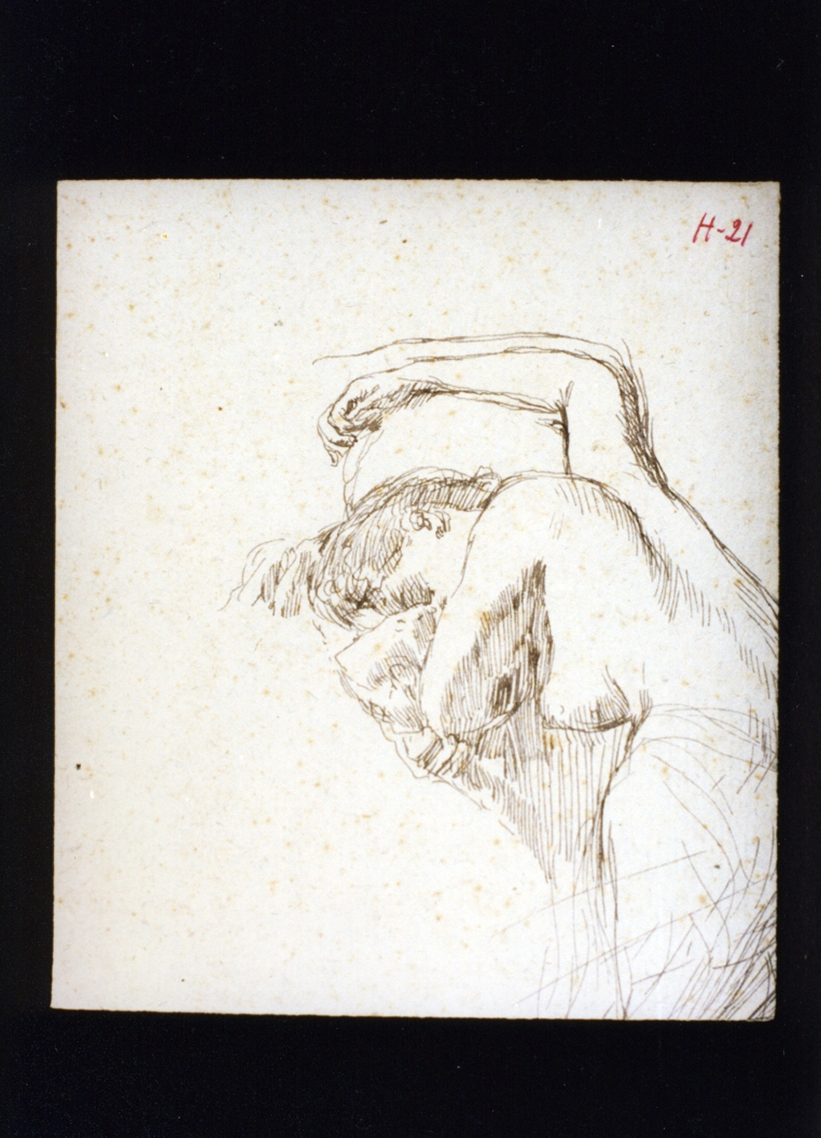 studio di donna nuda dormiente (disegno) di Vetri Paolo (sec. XIX)
