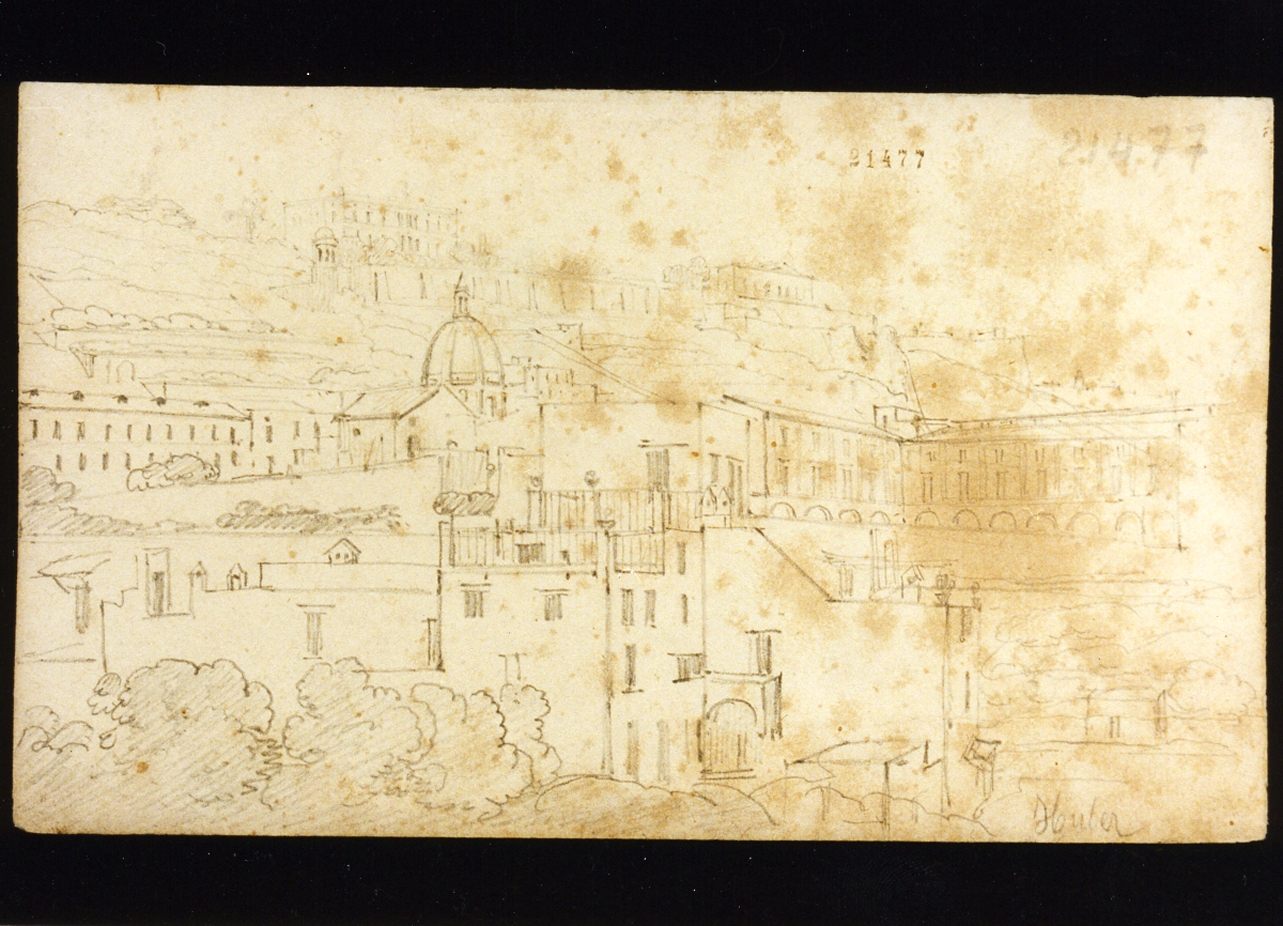 studio della veduta della Floridiana dalla Riviera di Chiaia (disegno) - ambito austriaco (prima metà sec. XIX)