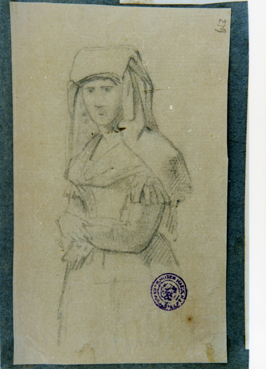 studio di figura femminile (disegno) di Vervloet Frans (sec. XIX)