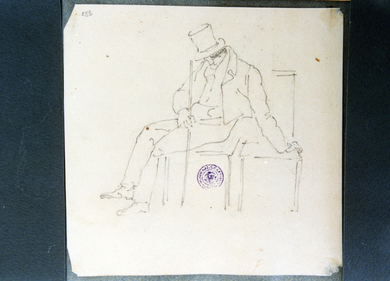 studio di nobiluomo seduto (disegno) di Vervloet Frans (sec. XIX)