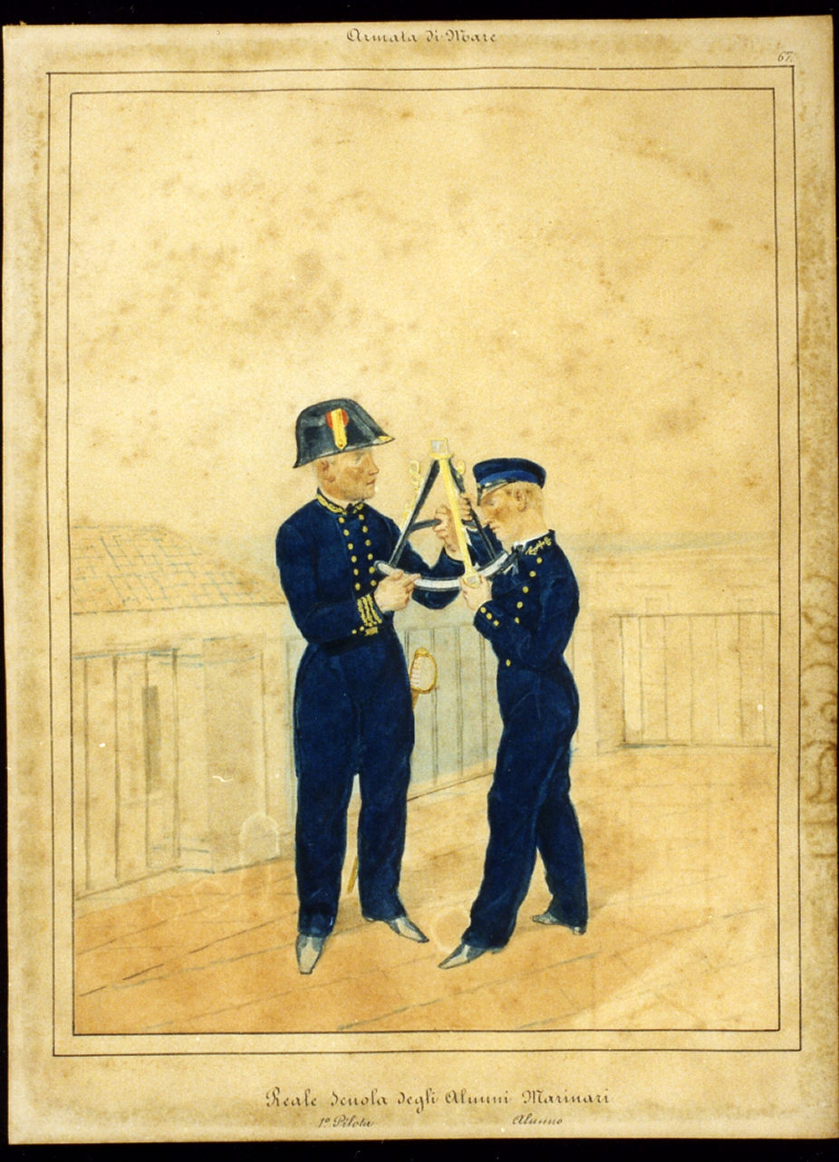 militari dell'esercito borbonico (disegno) - ambito napoletano (sec. XIX)