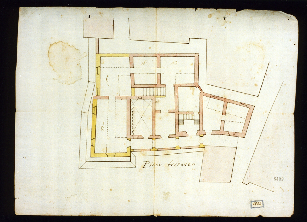 pianta di alloggi militari (disegno) - ambito napoletano (sec. XVIII)