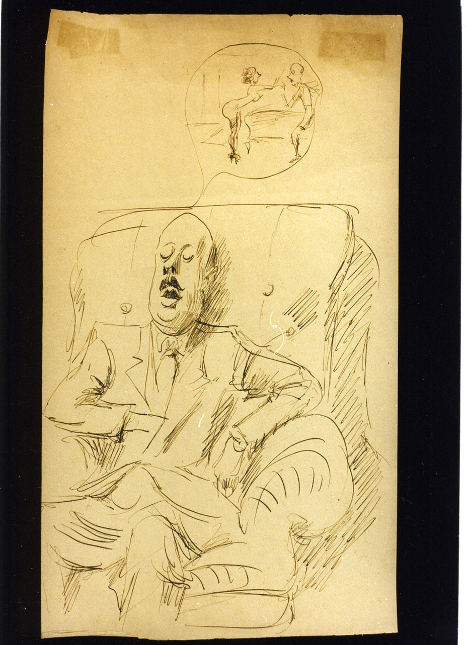 ritratto d'uomo (disegno) di Giordano Edoardo (prima metà sec. XX)
