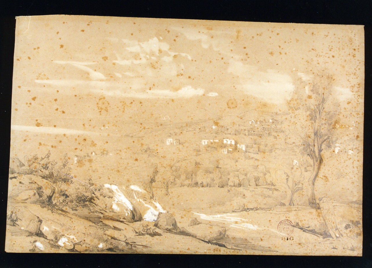 paesaggio (disegno) di Duclère Teodoro (sec. XIX)