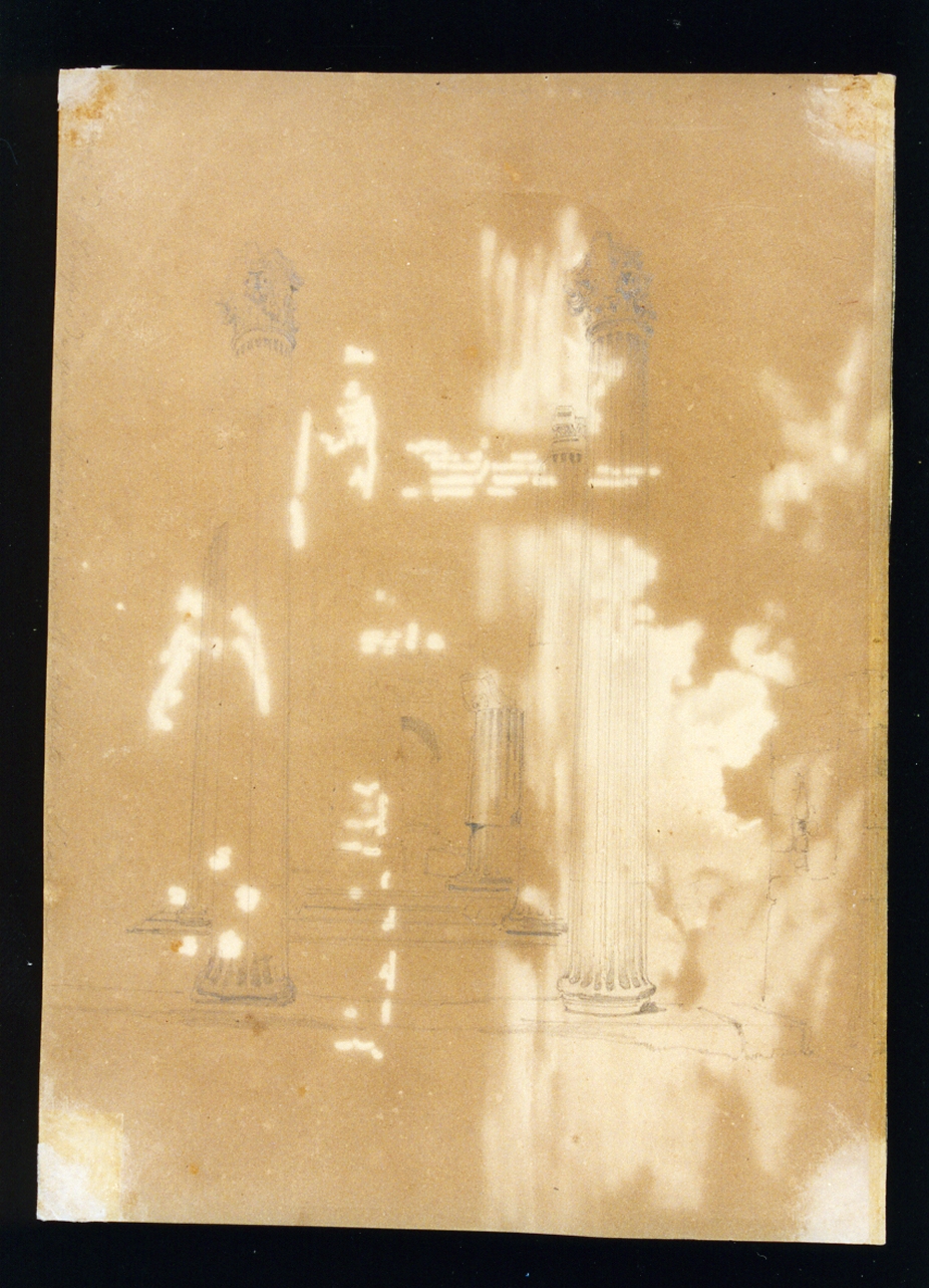 veduta del tempio di Giove Olimpico a Siracusa (disegno) di Duclère Teodoro (sec. XIX)