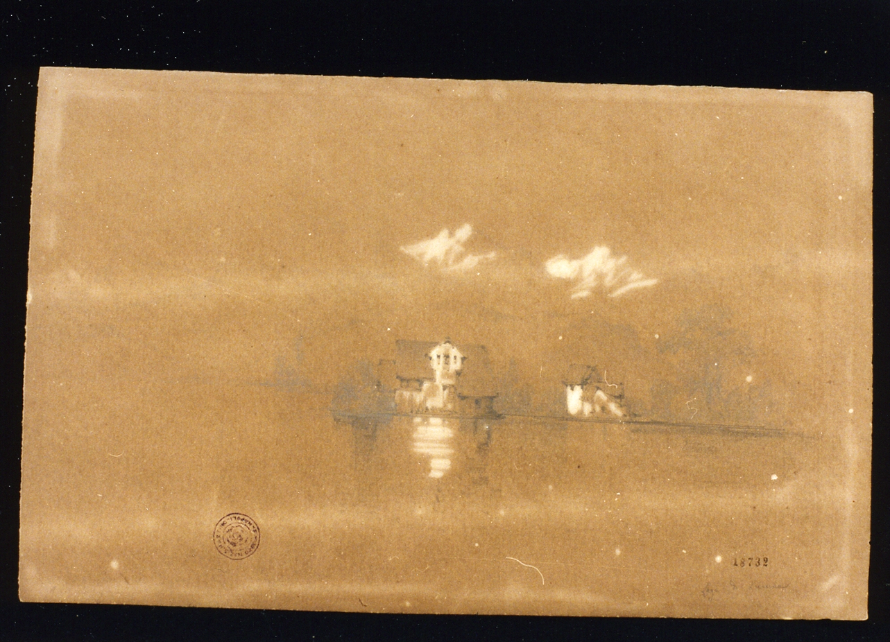veduta del lago di Lucerna (disegno) di Carelli Consalvo (ultimo quarto sec. XIX)