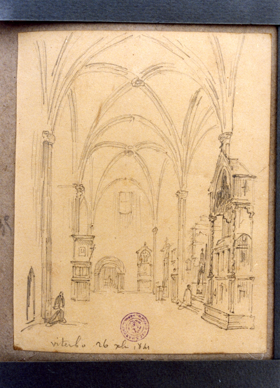 interno di chiesa (disegno) di Vervloet Frans (sec. XIX)