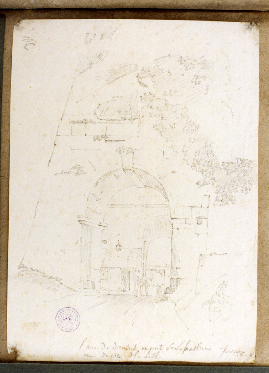 arco di Druso (disegno) di Vervloet Frans (sec. XIX)