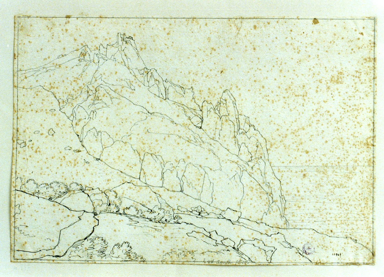 veduta della costiera sorrentina (disegno) di Gigante Giacinto (sec. XIX)