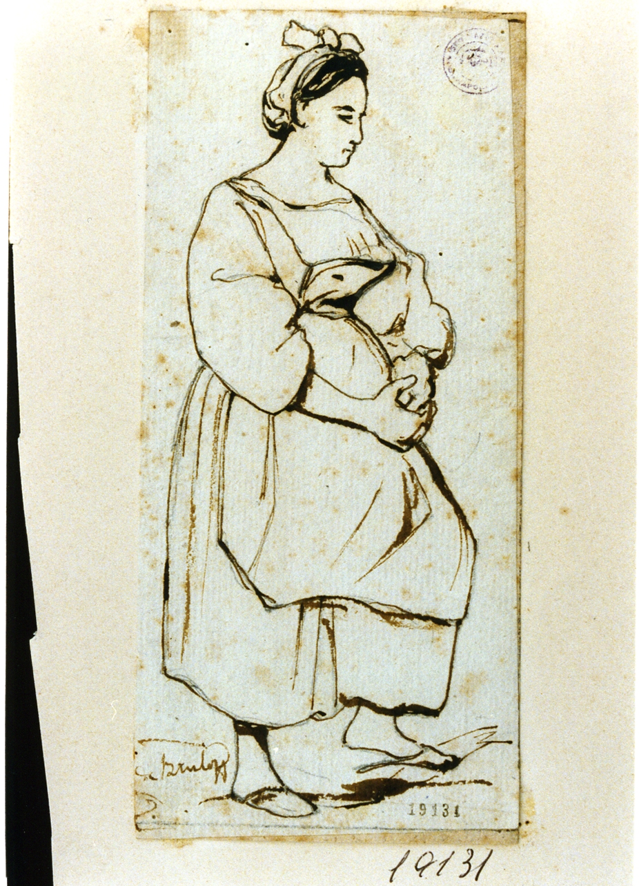 figura femminile (disegno) di Gigante Giacinto (secondo quarto sec. XIX)