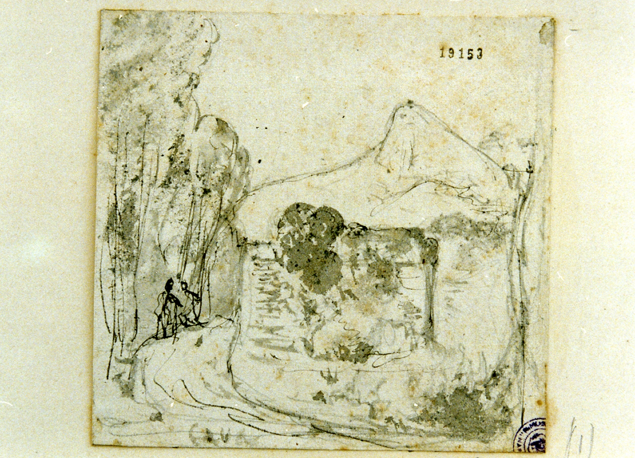 veduta del monte Epomeo ad Ischia (disegno) di Gigante Giacinto (secondo quarto sec. XIX)