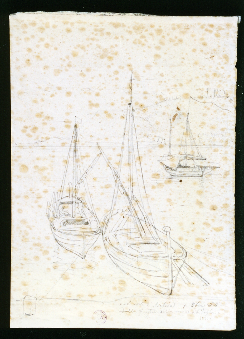 veduta del porto di Ischia (disegno) di Gigante Giacinto (sec. XIX)