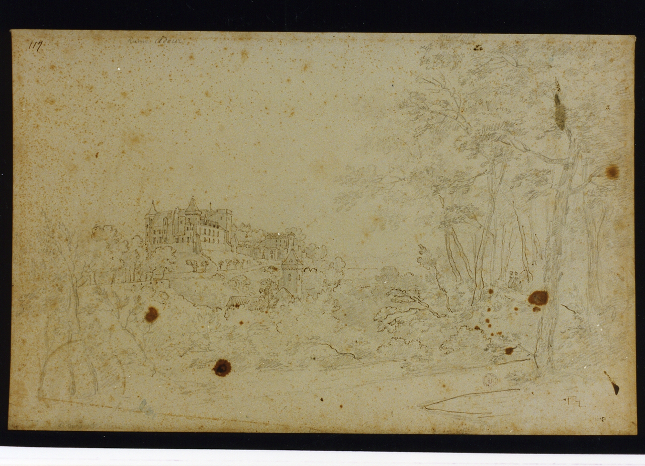 veduta del castello di Pan (disegno) di Fergola Salvatore (sec. XIX)