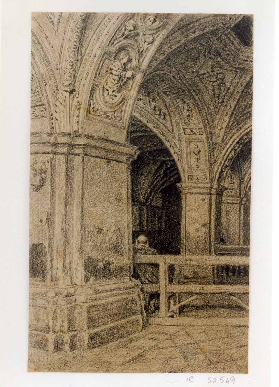 studio per interno di una chiesa (disegno) di Michetti Quintilio (sec. XIX)