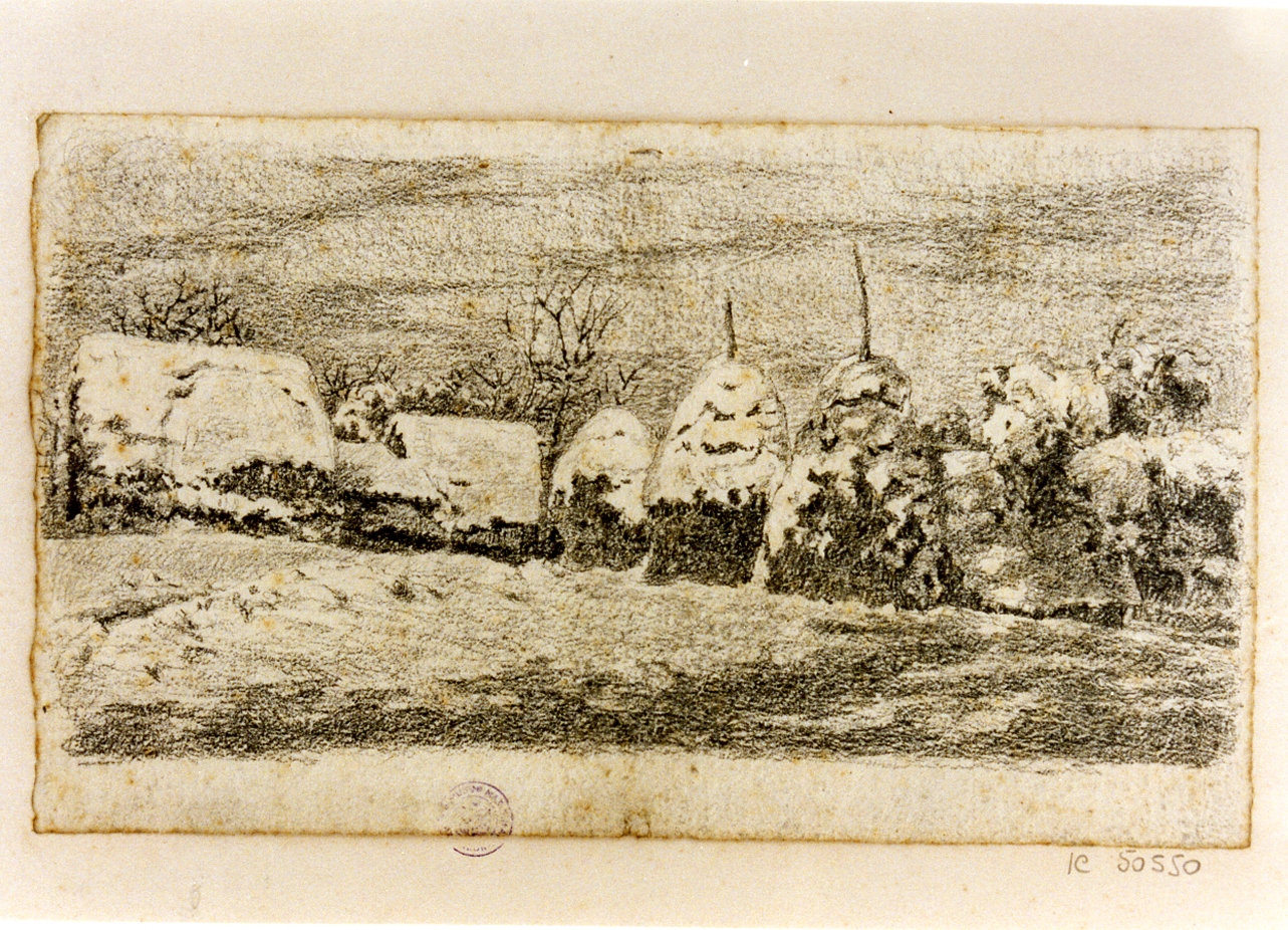 paesaggio montano (disegno) di Michetti Quintilio (sec. XIX)