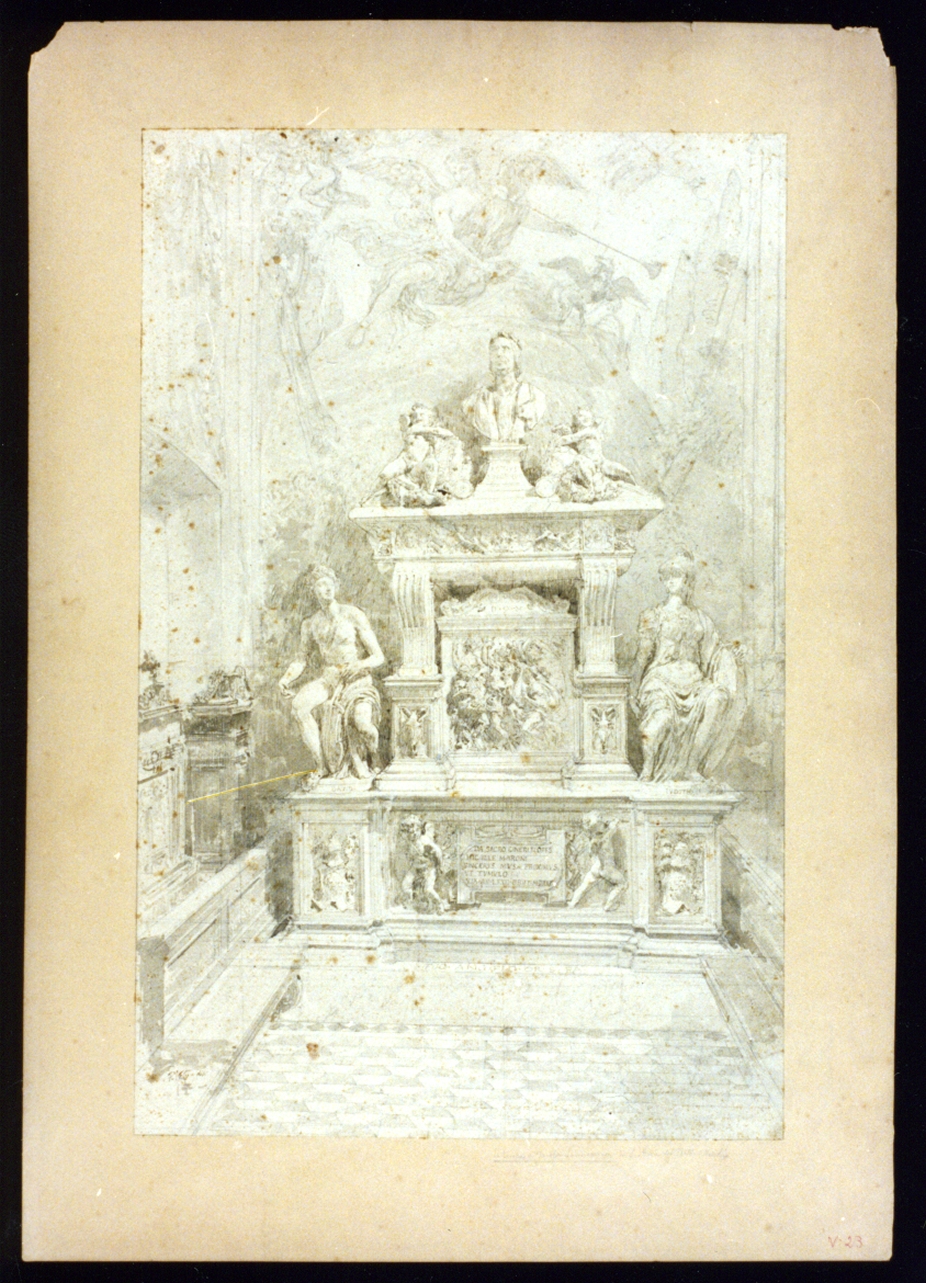 studio per la tomba di Jacopo Sannazaro (disegno) di Vetri Paolo (secc. XIX/ XX)