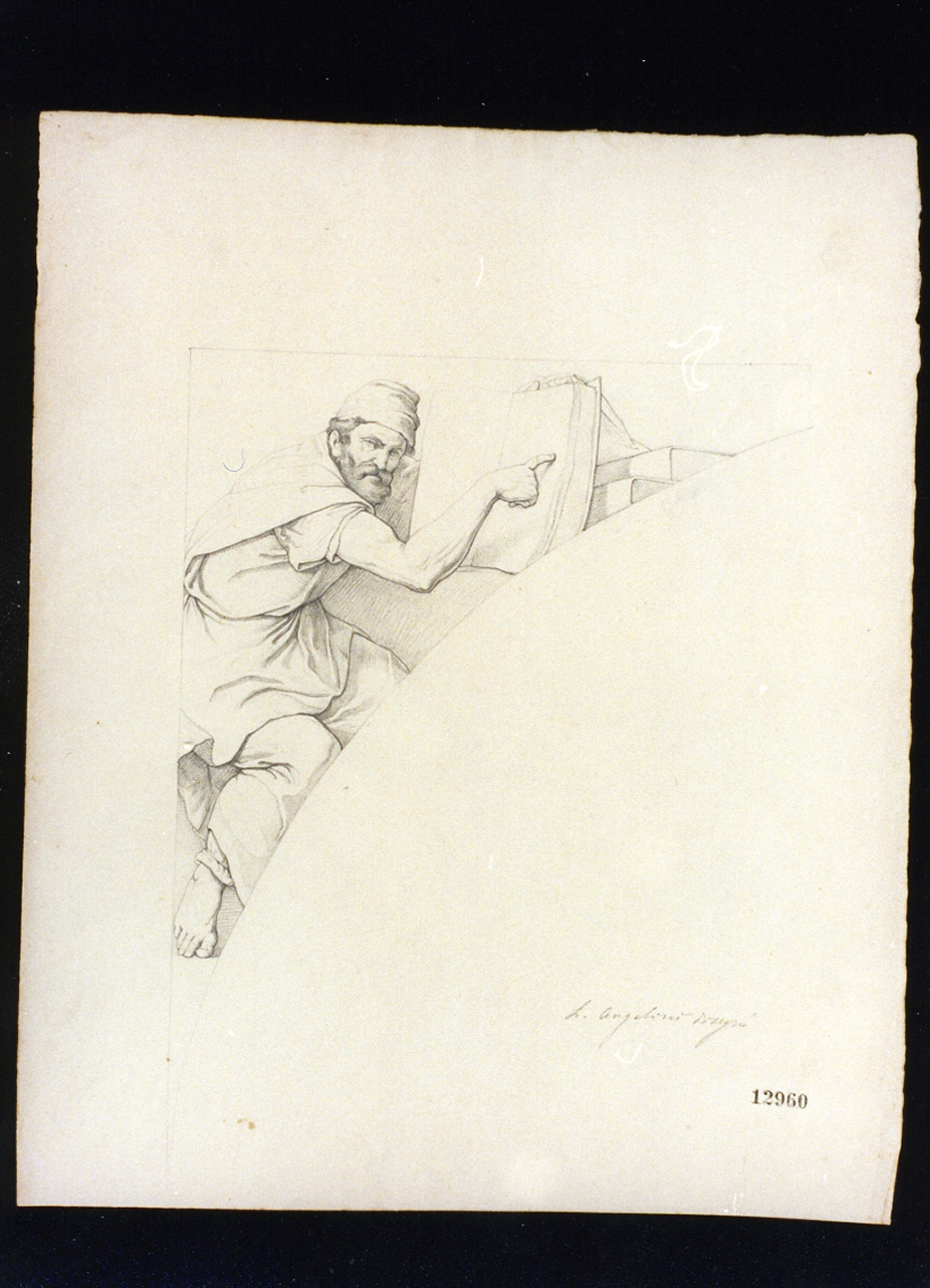 figura maschile (disegno) di Angelini Luigi (sec. XIX)