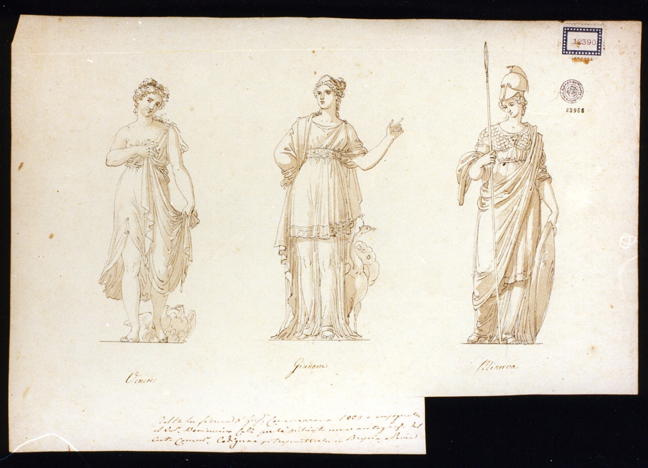 divinità romane (disegno) di Cammarano Giuseppe (sec. XIX)