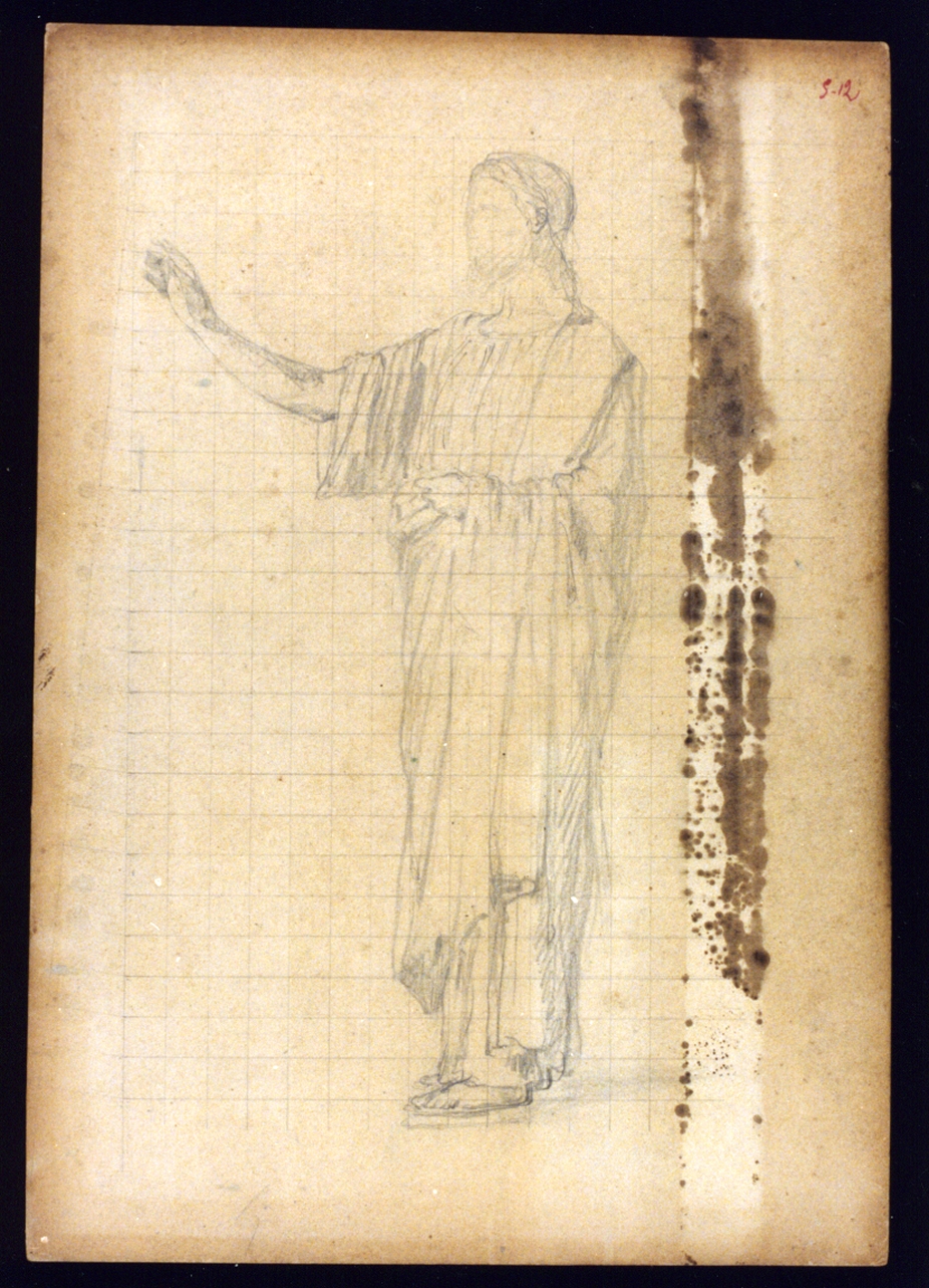 studio di figura maschile classica (disegno) di Vetri Paolo (fine/inizio secc. XIX/ XX)