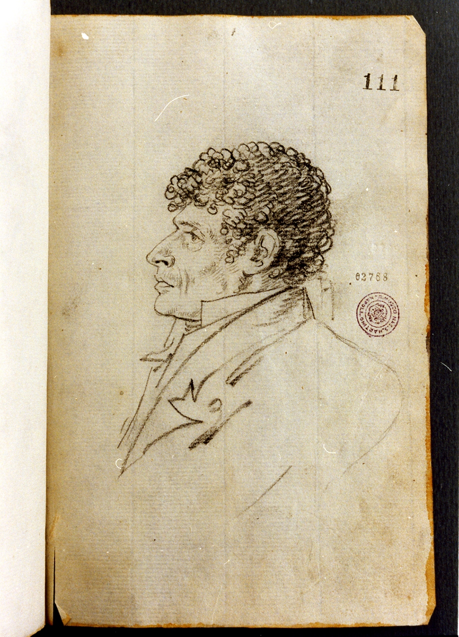 ritratto d'uomo (disegno) di Cammarano Giuseppe (secc. XVIII/ XIX)