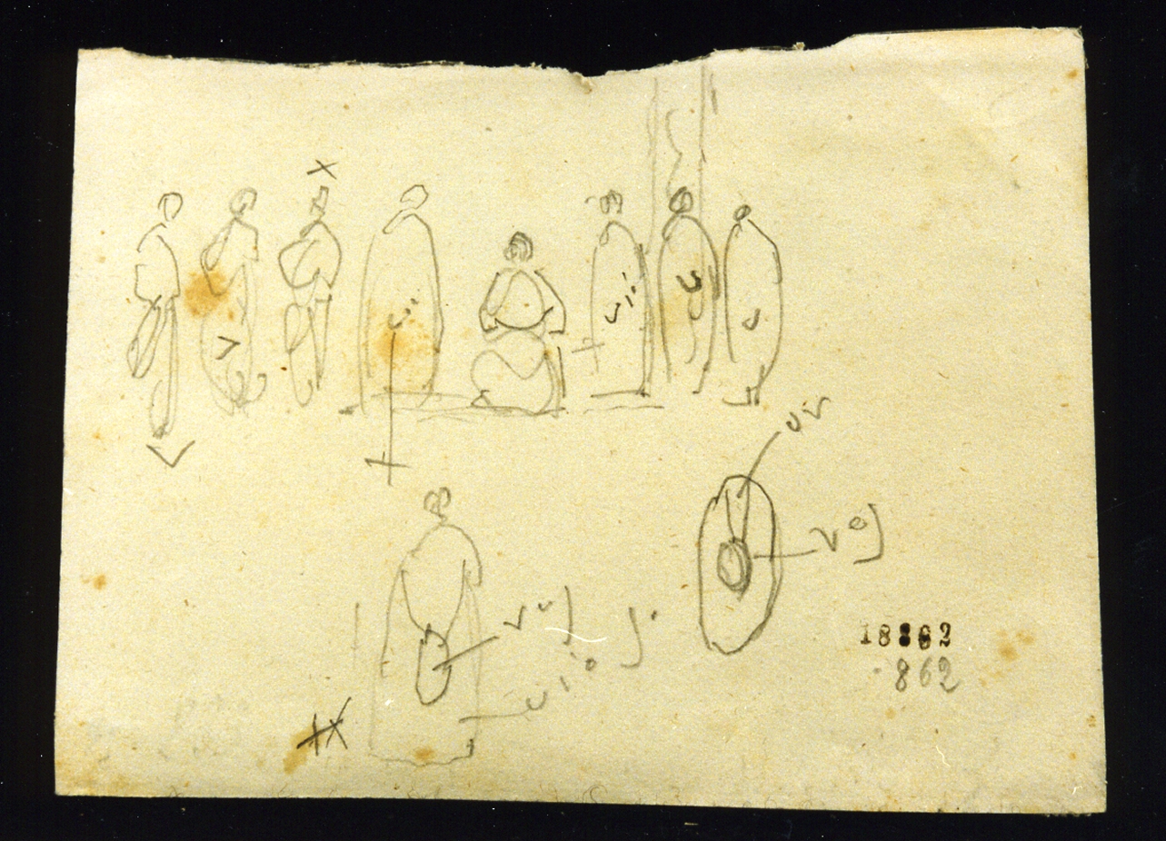 schizzo di costumi della corte spagnola (disegno) di Fergola Salvatore (sec. XIX)