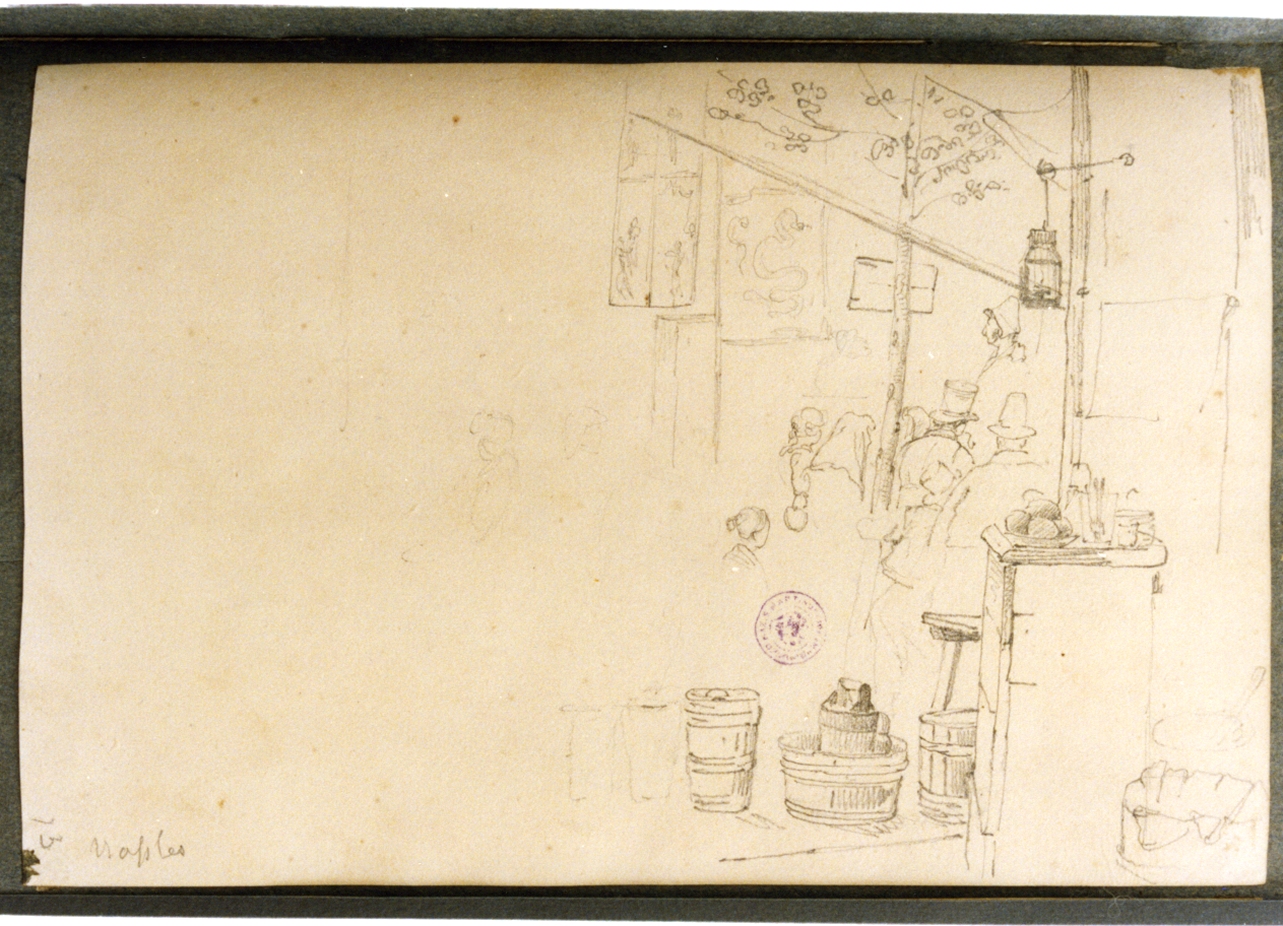 banco di venditore (disegno) di Vervloet Frans (secondo quarto sec. XIX)