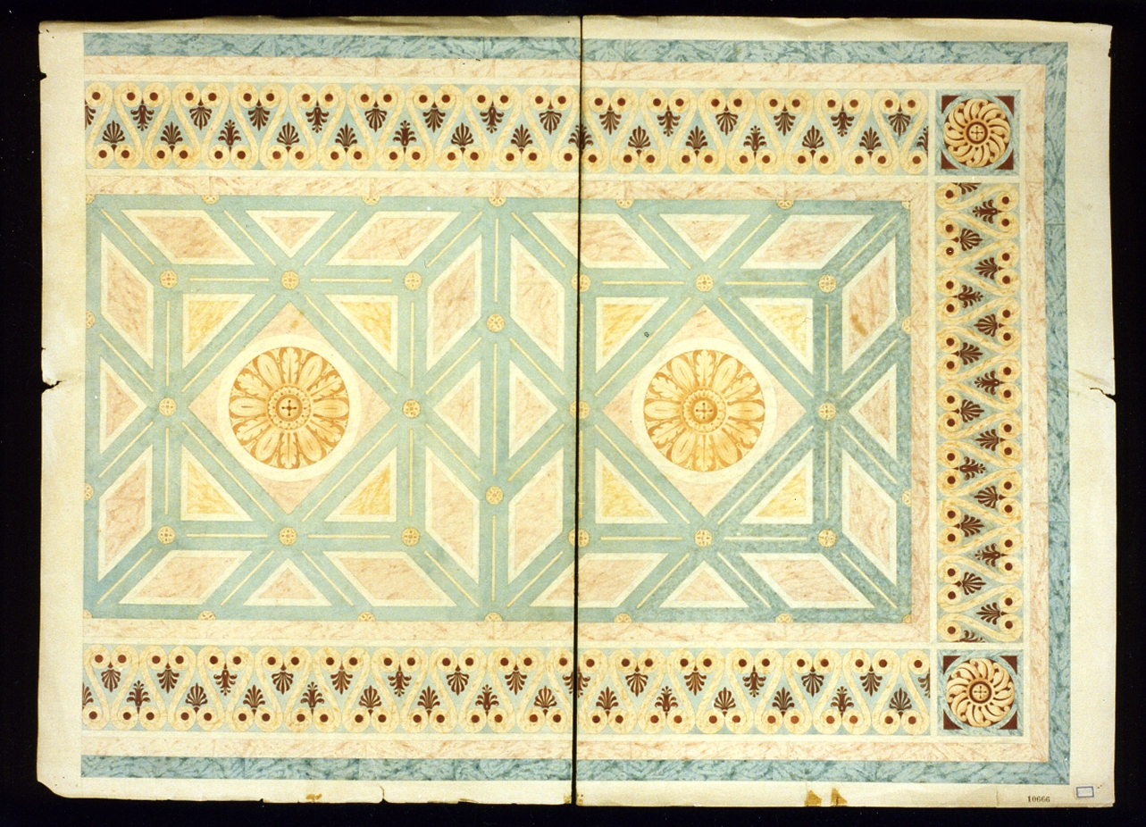 motivi decorativi architettonici (disegno) di Genovese Gaetano (sec. XIX)