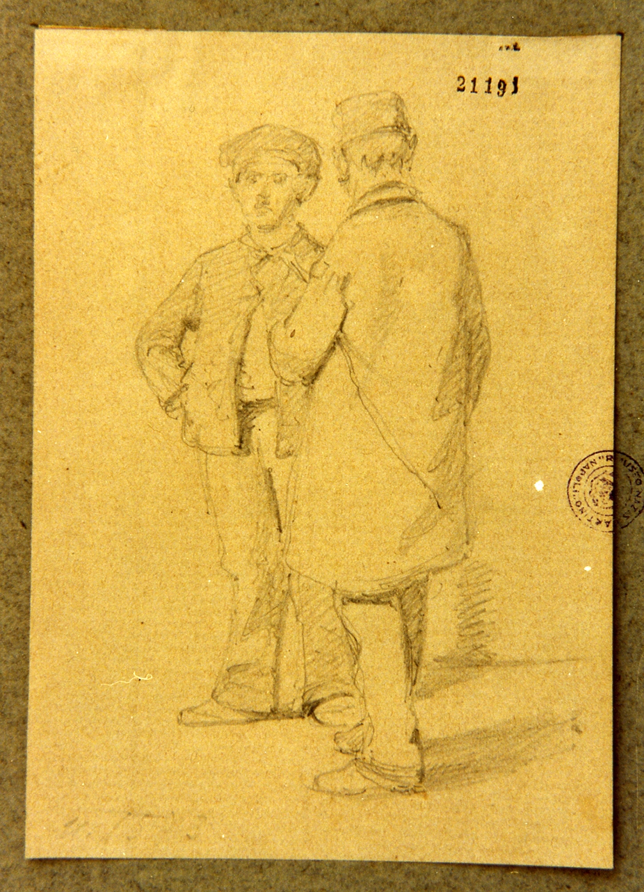 studio di figure maschili (disegno) - ambito danese (metà sec. XIX)