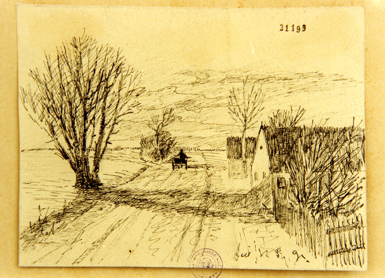 strada di campagna (disegno) - ambito danese (metà sec. XIX)